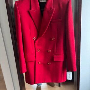 2022 Saint Laurent Red Runway Blazer never worn size 36 FR / 4 US
